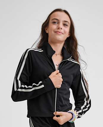 Tween Girls Contrast Stripe Track Jacket