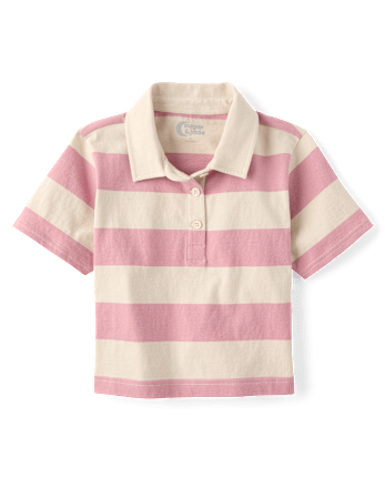 Tween Girls Striped Rugby Polo