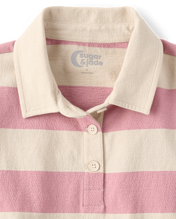 Tween Girls Striped Rugby Polo