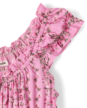 Tween Girls Floral Smocked Romper