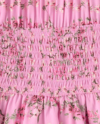 Tween Girls Floral Smocked Romper