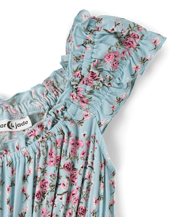 Tween Girls Floral Smocked Romper