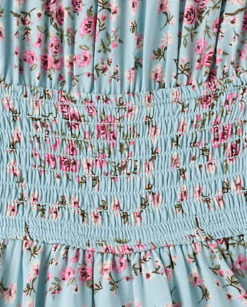 Tween Girls Floral Smocked Romper