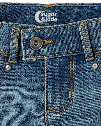 Tween Girls Studded Shortie Jean Shorts