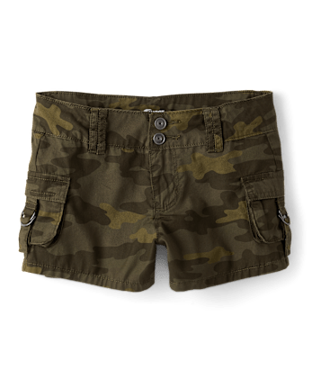Tween Girls Camo Shortie Cargo Shorts