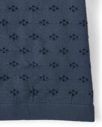 Tween Girls Textured Eyelet Off Shoulder Top