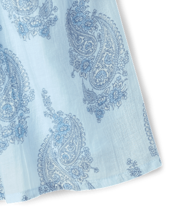 Tween Girls Paisley Button Tank Dress