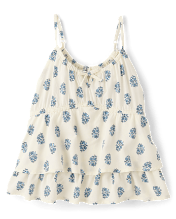 Tween Girls Floral Tiered Tank Top