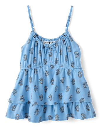 Tween Girls Floral Tiered Tank Top