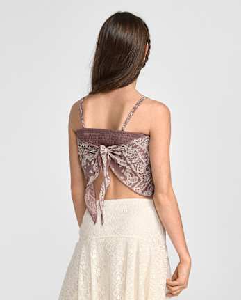 Tween Girls Textured Bandana Tank Top