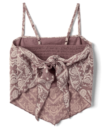 Tween Girls Textured Bandana Tank Top