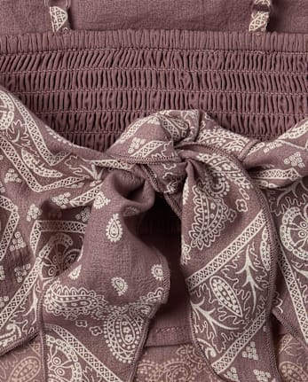 Tween Girls Textured Bandana Tank Top