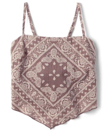 Tween Girls Textured Bandana Tank Top