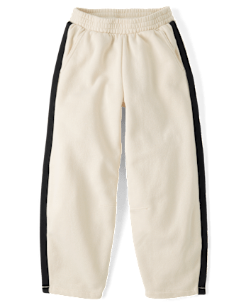 Tween Girls Side Stripe Premium Fleece Barrel Sweatpants