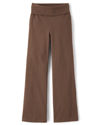 Tween Girls Foldover Waist Wide Leg Leggings
