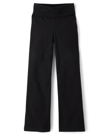 Tween Girls Foldover Waist Wide Leg Leggings