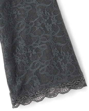Tween Girls Lace Wide Neck Top