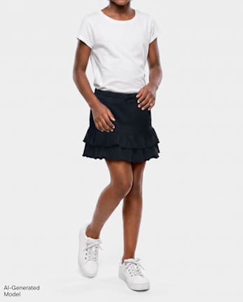 Tween Girls Tiered Skort