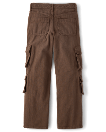 Tween Girls Garment Dyed Baggy Cargo Jeans