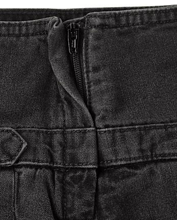 Tween Girls Buckle Pleated Denim Skort