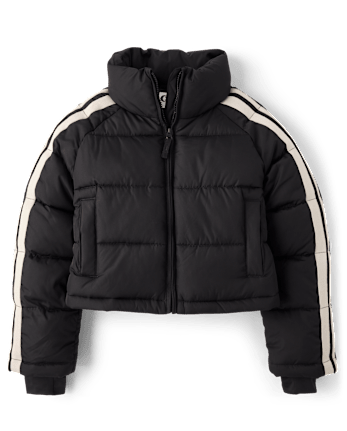 Tween Girls Side Stripe Puffer Jacket