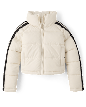 Tween Girls Side Stripe Puffer Jacket