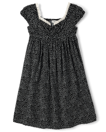 Tween Girls Dot Fit And Flare Dress