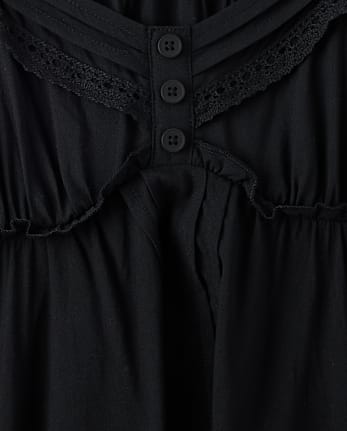 Tween Girls Pintuck Hanky Hem Top