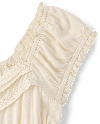 Tween Girls Pintuck Hanky Hem Top