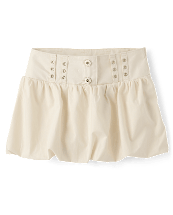 Tween Girls Grommet Poplin Bubble Skort