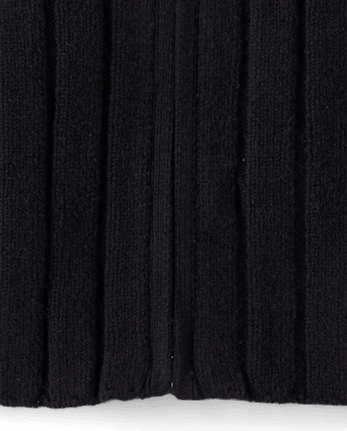 Tween Girls Zip Up Sweater Jacket - BLACK ONYX