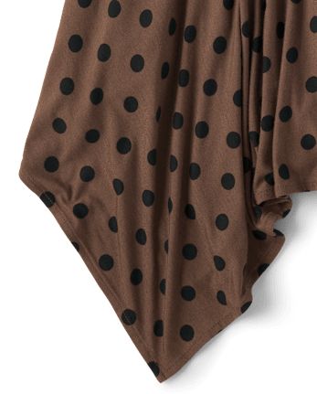 Tween Girls Polka Dot Hanky Hem Skirt