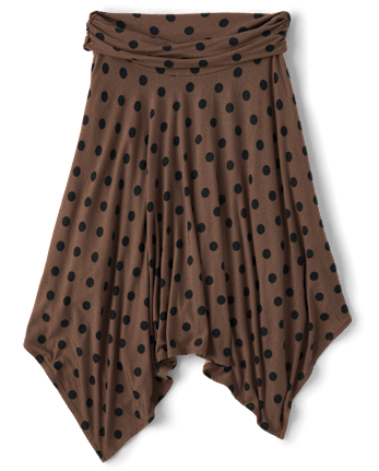Tween Girls Polka Dot Hanky Hem Skirt