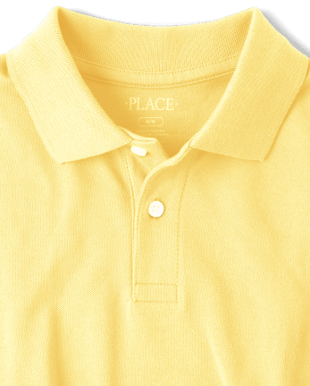 Boys Uniform Short Sleeve Pique Polo | The Children's Place - NEW YELLOW