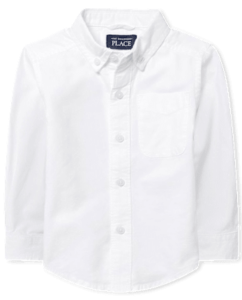 Chemise Oxford boutonnée uniforme pour bébé et tout-petit garçon - WHITE