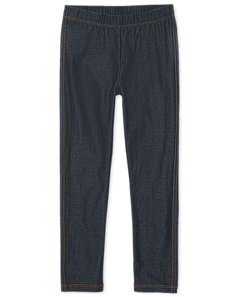 Girls Regular Faux Denim Leggings