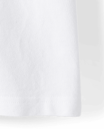 Polo de piqué uniforme para niños pequeños - WHITE