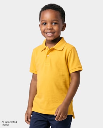 Baby And Toddler Boys Uniform Soft Pique Polo - YELLOW PENCIL