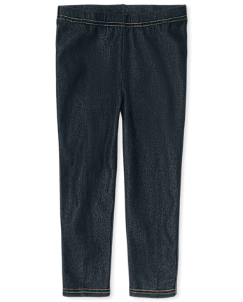 Girls Faux Denim Capri Leggings
