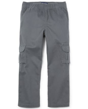 BNWT Boys Sz 16 LWR Brand Dark Grey Elastic Waist Cargo Side Pocket School Pants 