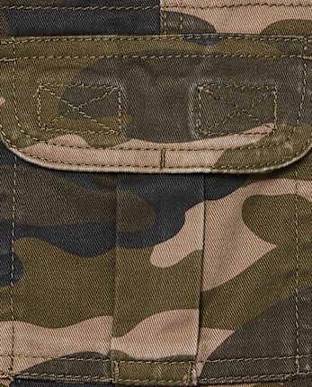 Pantalones cargo sin cordones para niños - OLIVE CAMO