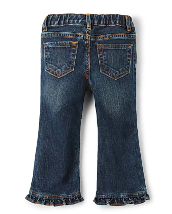 Baby And Toddler Girls Ruffle Flare Jeans
