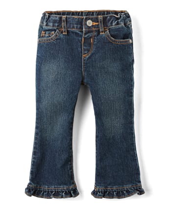 Baby And Toddler Girls Ruffle Flare Jeans