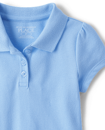Toddler Girls Uniform Soft Pique Polo Dress - DAYBREAK