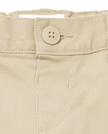 Toddler Girls Uniform Ruffle Stretch Skinny Chino Pants
