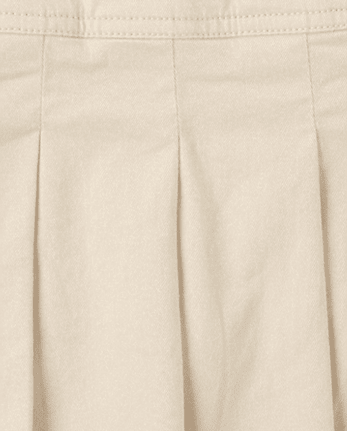 Girls Uniform Stretch Pleated Skort - BISQUIT