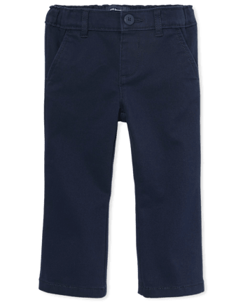 Pantalones chinos con corte de bota de uniforme para niñas pequeñas