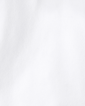 Polo de piqué con volantes de uniforme para niñas pequeñas - WHITE