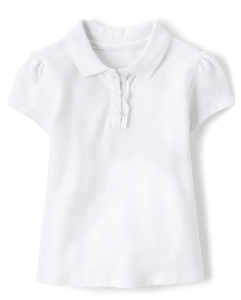 Seafrost The Childrens Place Baby Girls and Toddler Girls Short Sleeve Ruffle Pique Polo 4T 
