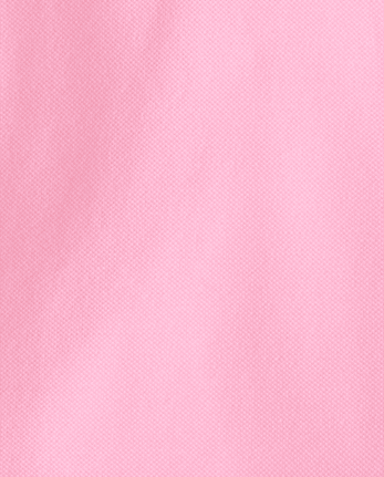 Toddler Girls Uniform Ruffle Soft Stretch Pique Polo - SPARKLPINK